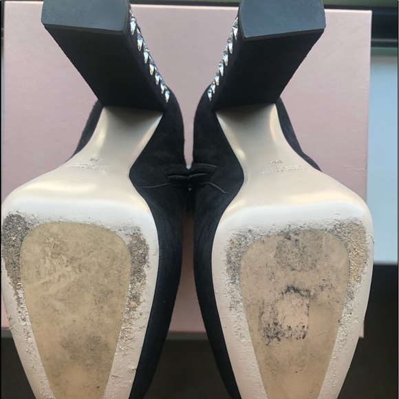 💎🖤 Miu miu! HP!😛 black suede bootie w. crystal - Picture 8 of 9